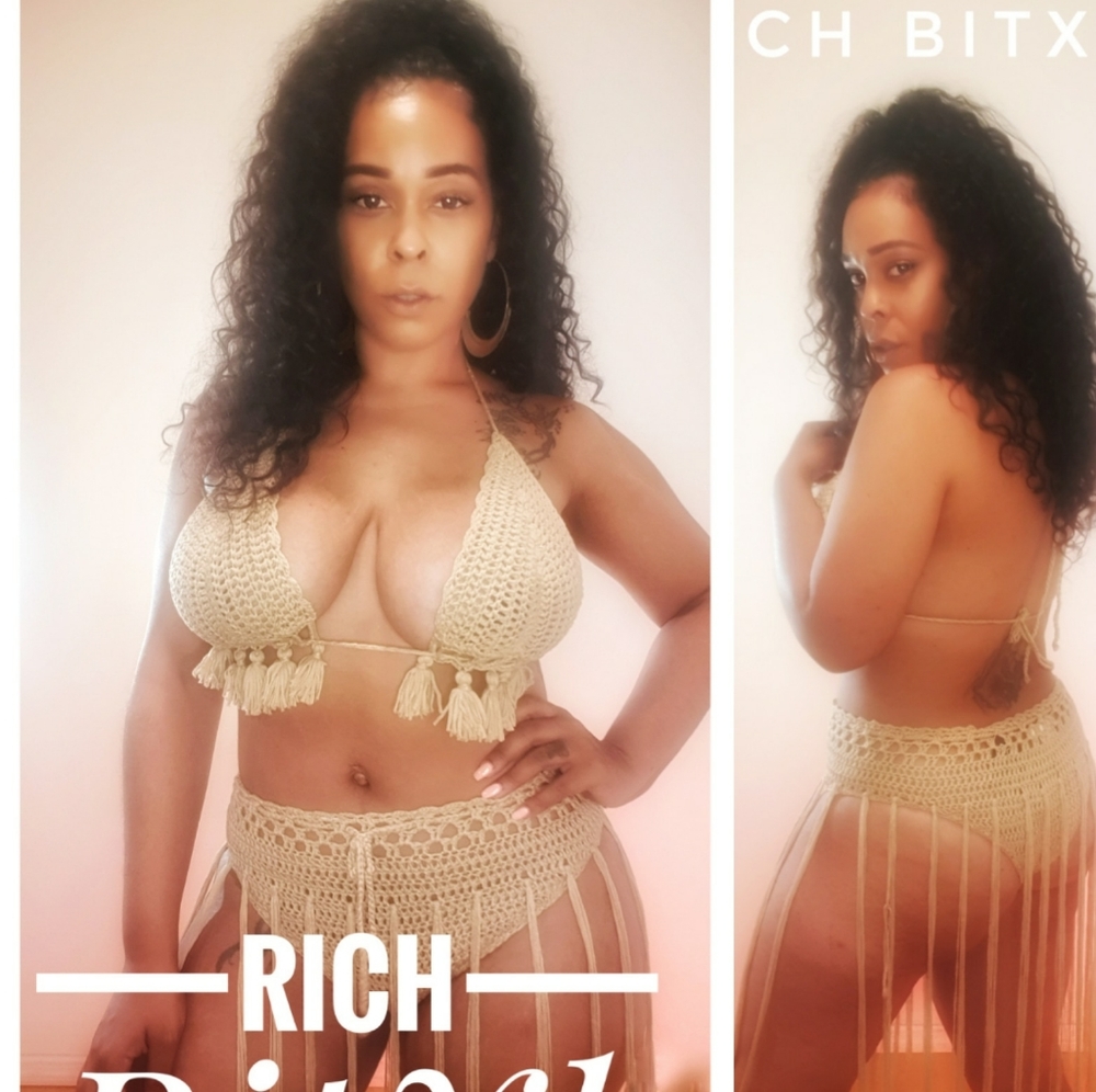Two-piece crochet cover up bikini